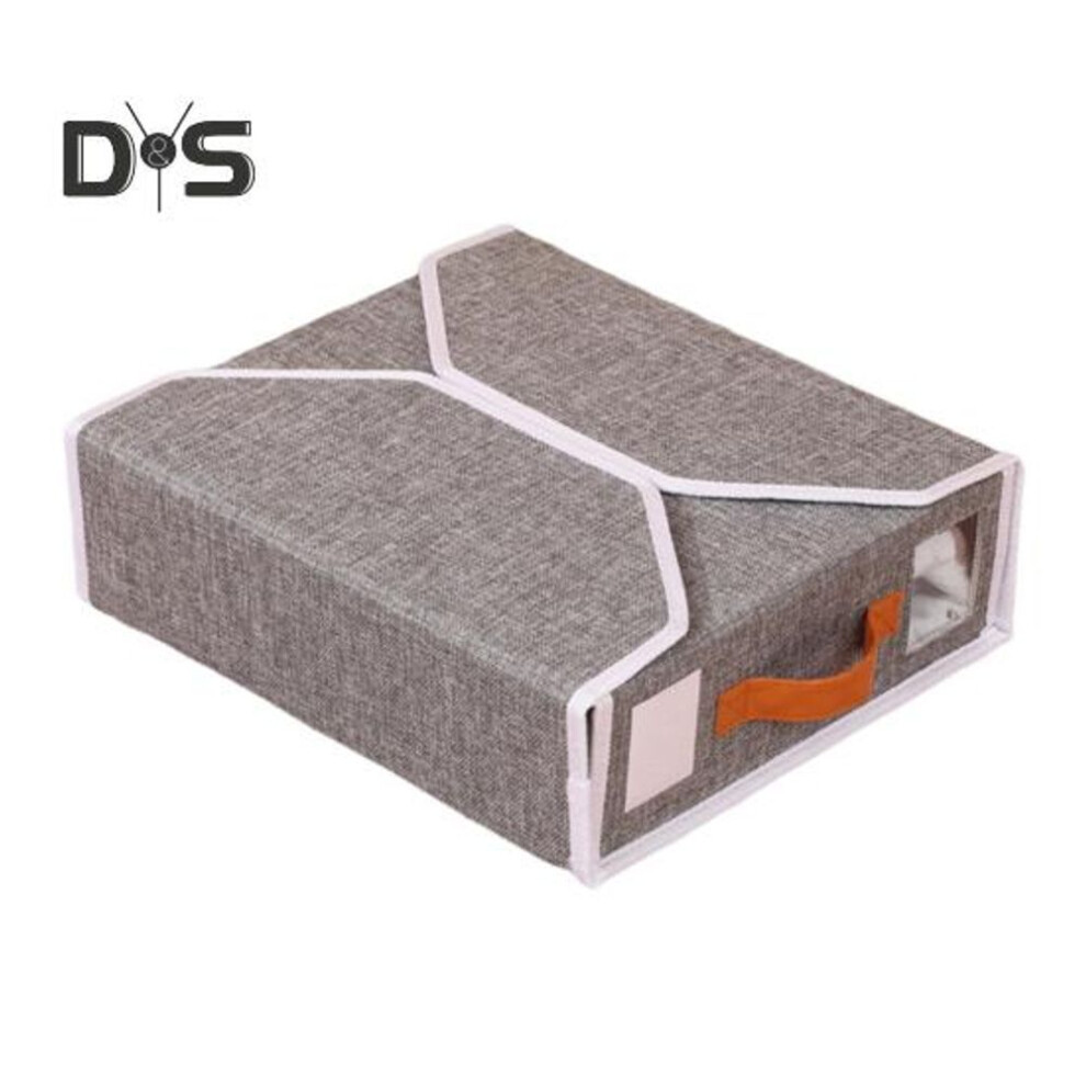 (grey) Closet Organizer Box Bed Sheet Holder With Reinforced Handle Large Capacity Multifunctional Folding Storage Case Blankets Organizer