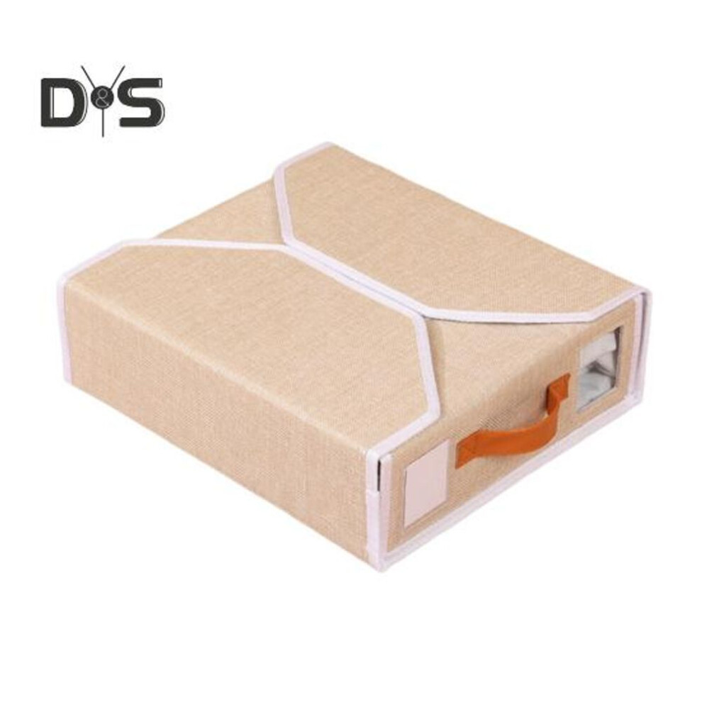 (beige) Closet Organizer Box Bed Sheet Holder With Reinforced Handle Large Capacity Multifunctional Folding Storage Case Blankets Organizer