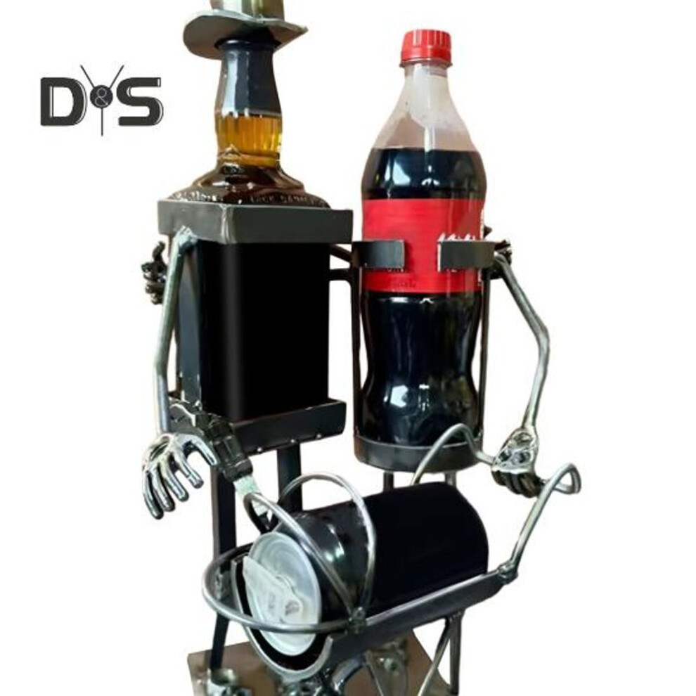 (as the picture, B) Metal Wine Bottle Holder Saucy Figure Drink Holder Bar Tabletop Wine Rack For Decorative Display Wine Enthusiasts Gift