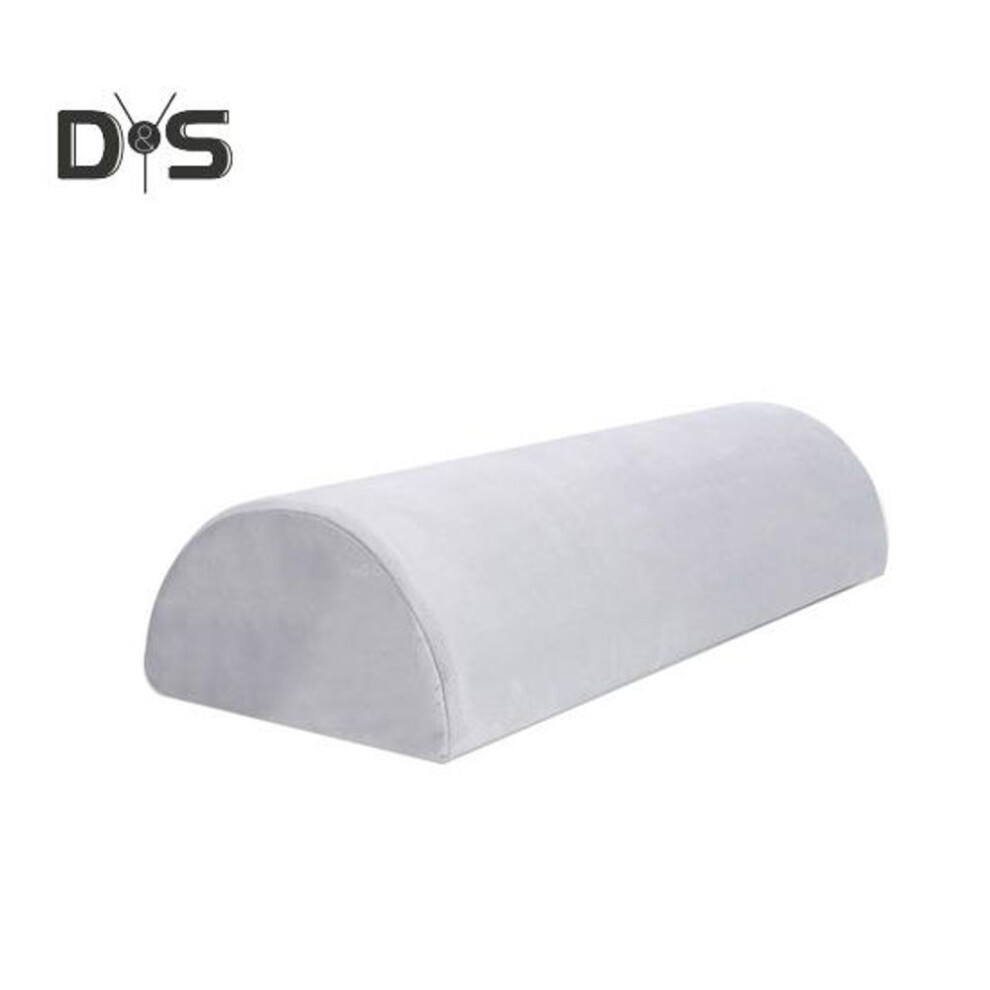 (grey) Half Moon Bolster Pillow for Legs Back Sleeping Knee Pillow Memory Foam under Knee Pillow with Machine Washable Cover for Ankle Foot Comfort