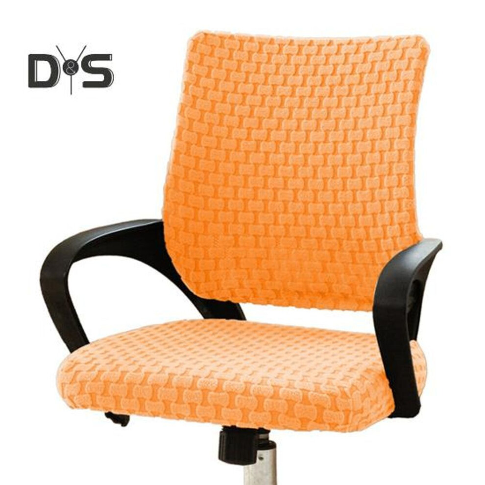(orange) Computer Chair Cover Split Stretchy Office Chair Cover Universal Desk Task Chair Cover Fitted Slipcover for Home Office Rotating Chair