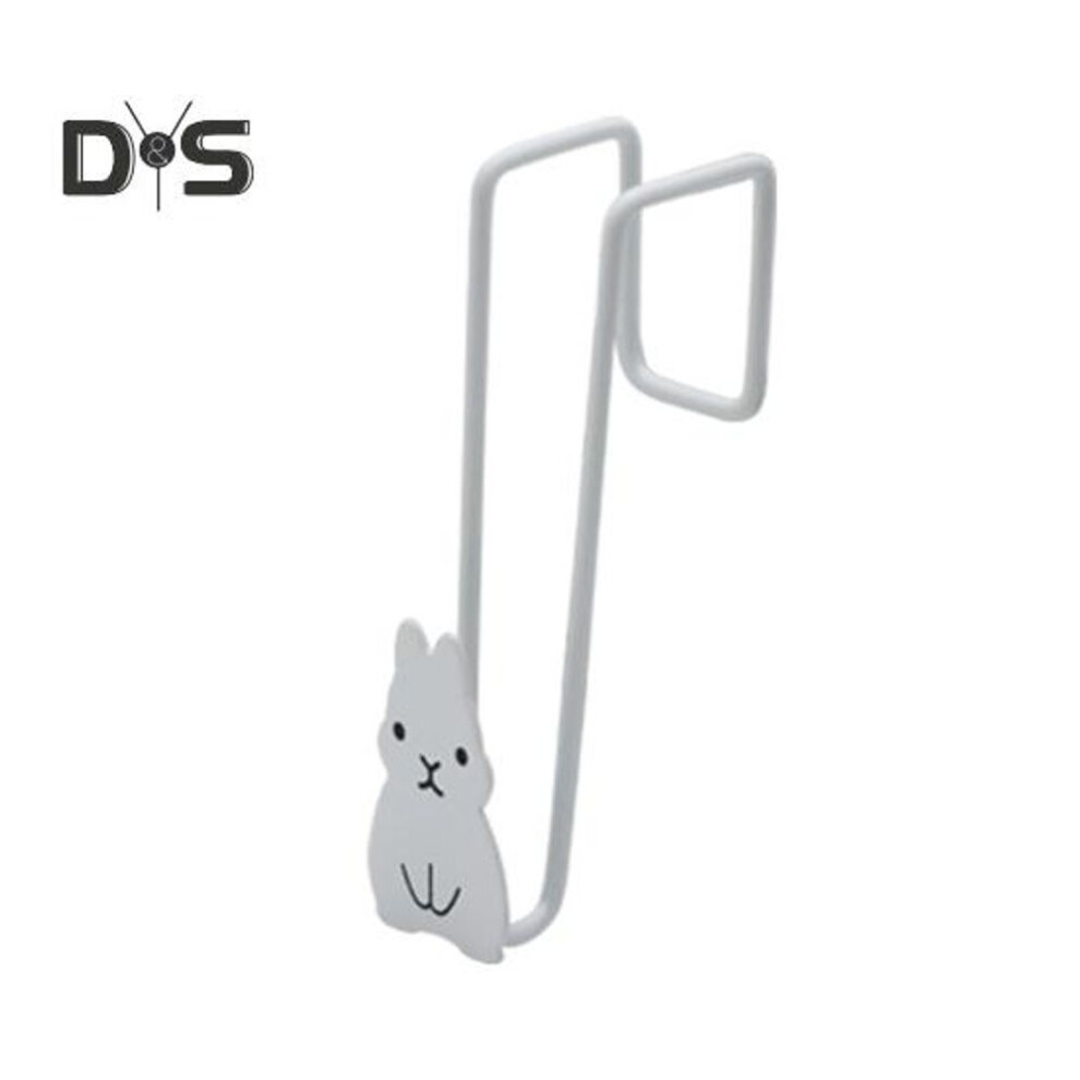 (white) Multi-functional Over-the-door Hook Heavy Duty Metal Rabbit Hanging Hook Kitchen Bathroom Towel Clothes Umbrella Bag Door Back Hanger