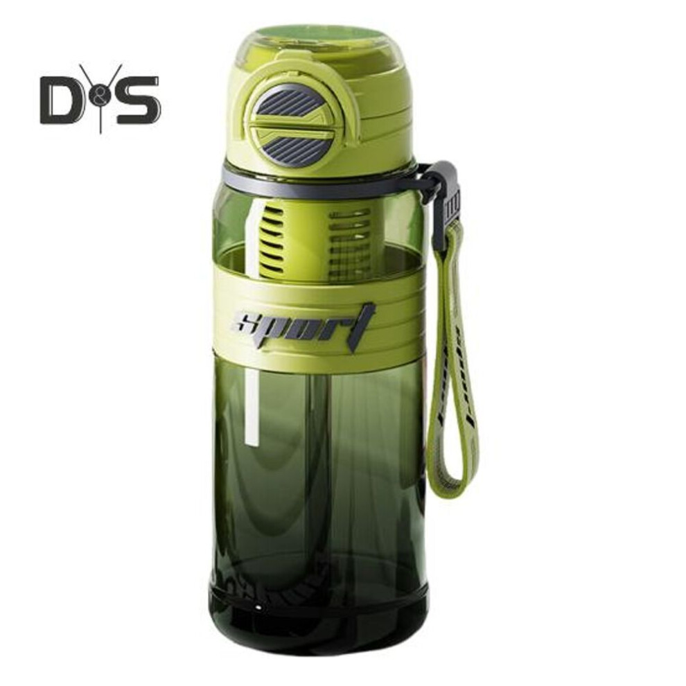 (green, 800ML) Fitness Water Bottle with Straw Flip-Top Lid 800ml BPA-Free PC Sports Bottle Leakproof Dual-Drink Mode Sweatproof Grip Drinking Water Cup for Gym