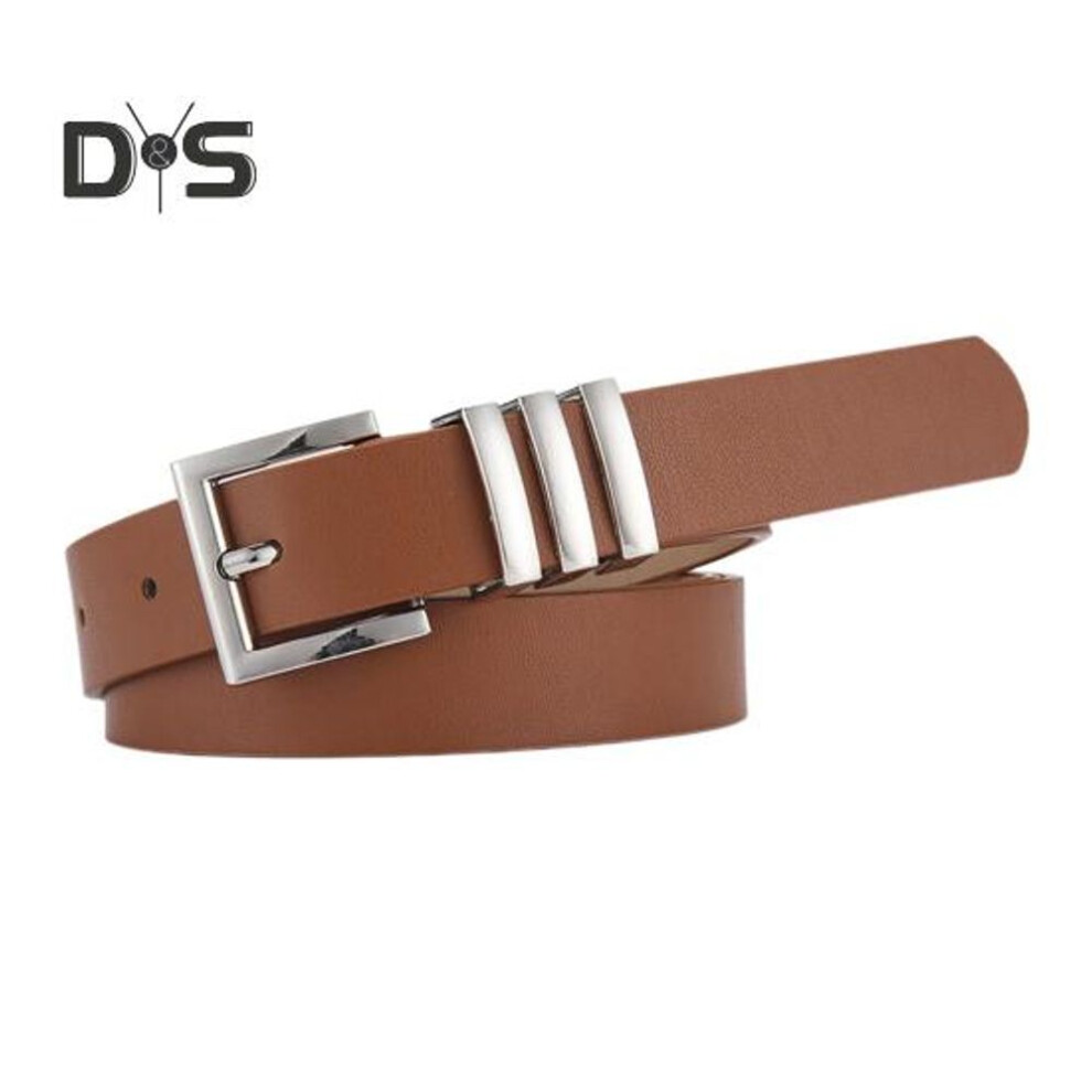 (camel) Faux Leather Jeans Belt Women Multi Holes Adjustable Metal Buckle Waist Belt Shirts Dresses Shorts Waistband