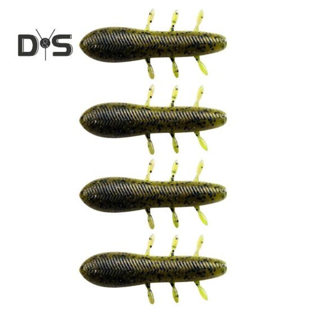 (as the picture, C) 4pcs 7.5cm/11g Soft Worm Lure Slow Sinking Salted Glitter Bionic Bait Colorful Pvc Artificial Bait Saltwater Freshwater Fishing Accessories