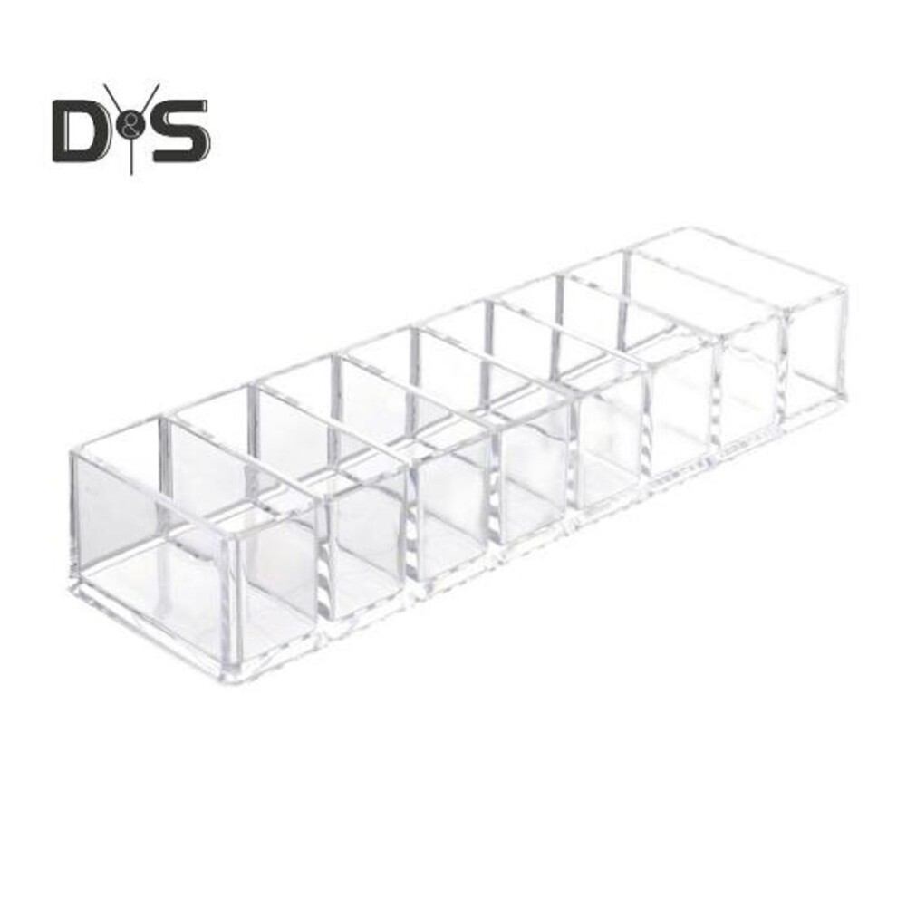 Cosmetics Storage Box Clear Acrylic Makeup Organizer With 8 Compartments Multi-functional Compartmentalized Storage Organizer For Lipsticks Brushes