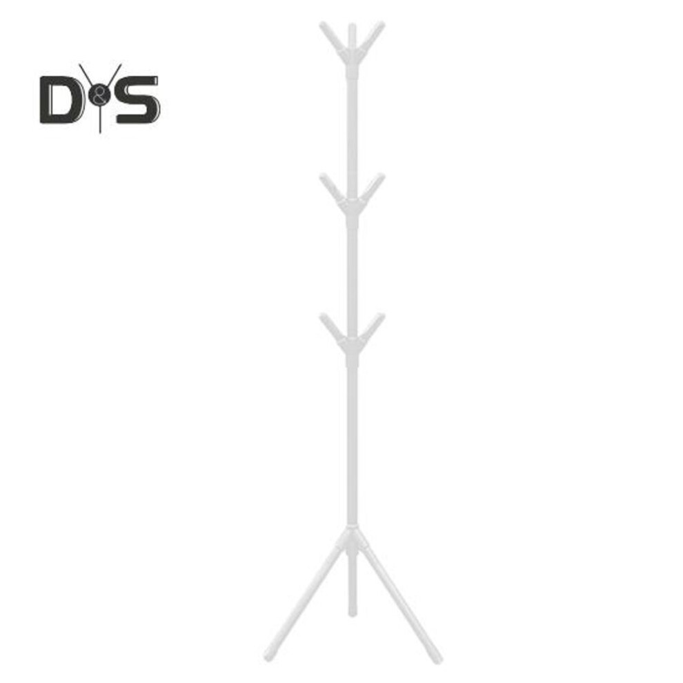 (white) Multi Hook Clothes Rack Stand Coat Hanger High Stability Adjustable Height Easy Assembly Freestanding Clothing Storage Rack