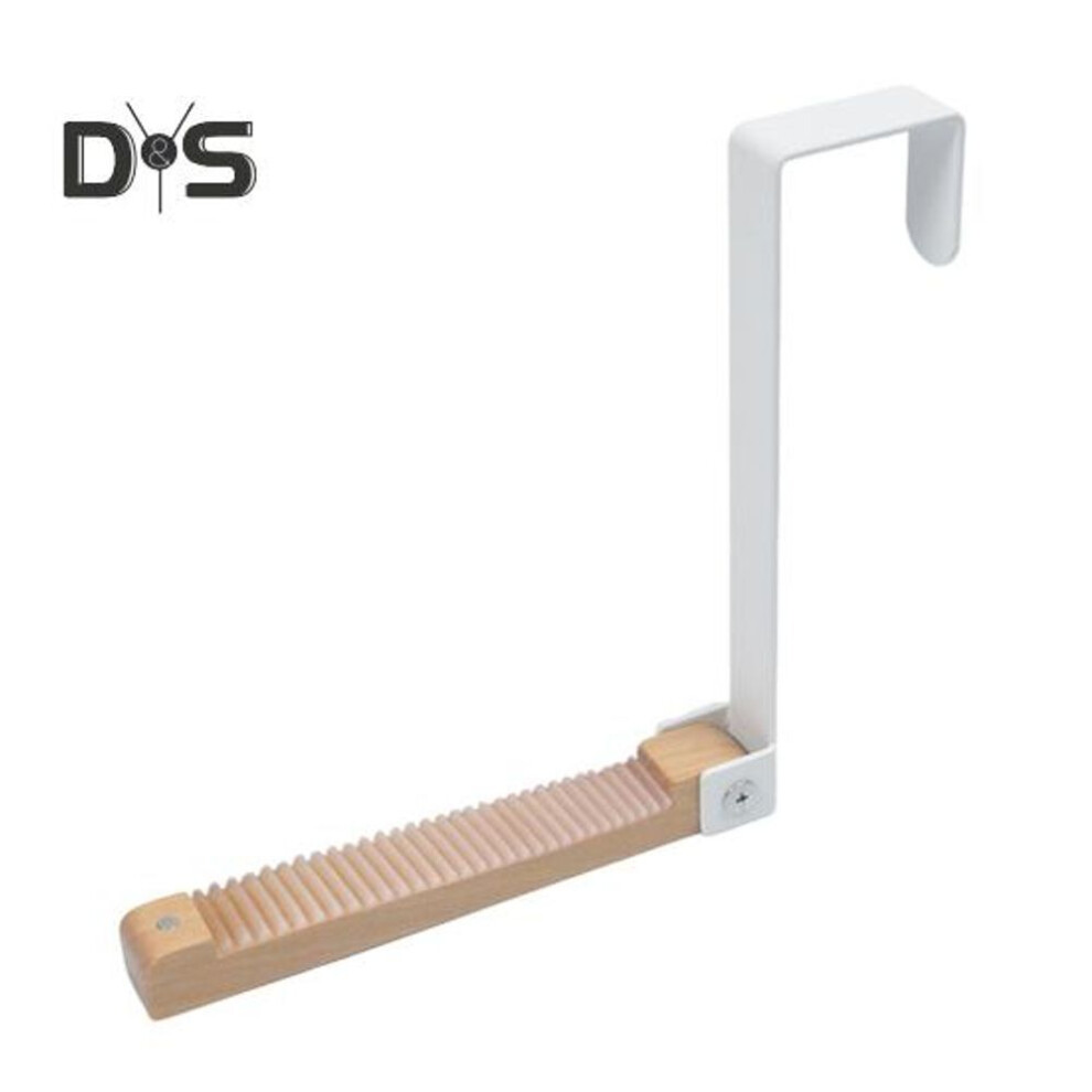 (white) Wooden Foldable Coat Hanger Door Hook With Anti-slip Clip Foldable Design Easy Installation Multi-functional Storage Hook Door Laundry Hanger