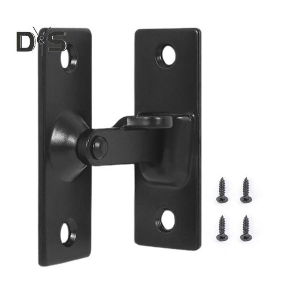 (black, S) Door Hasp Latch Rustproof Corrosion Resistant Easy Assembly Mini Size 90-degree Door Latch Sliding Door Lock Latch
