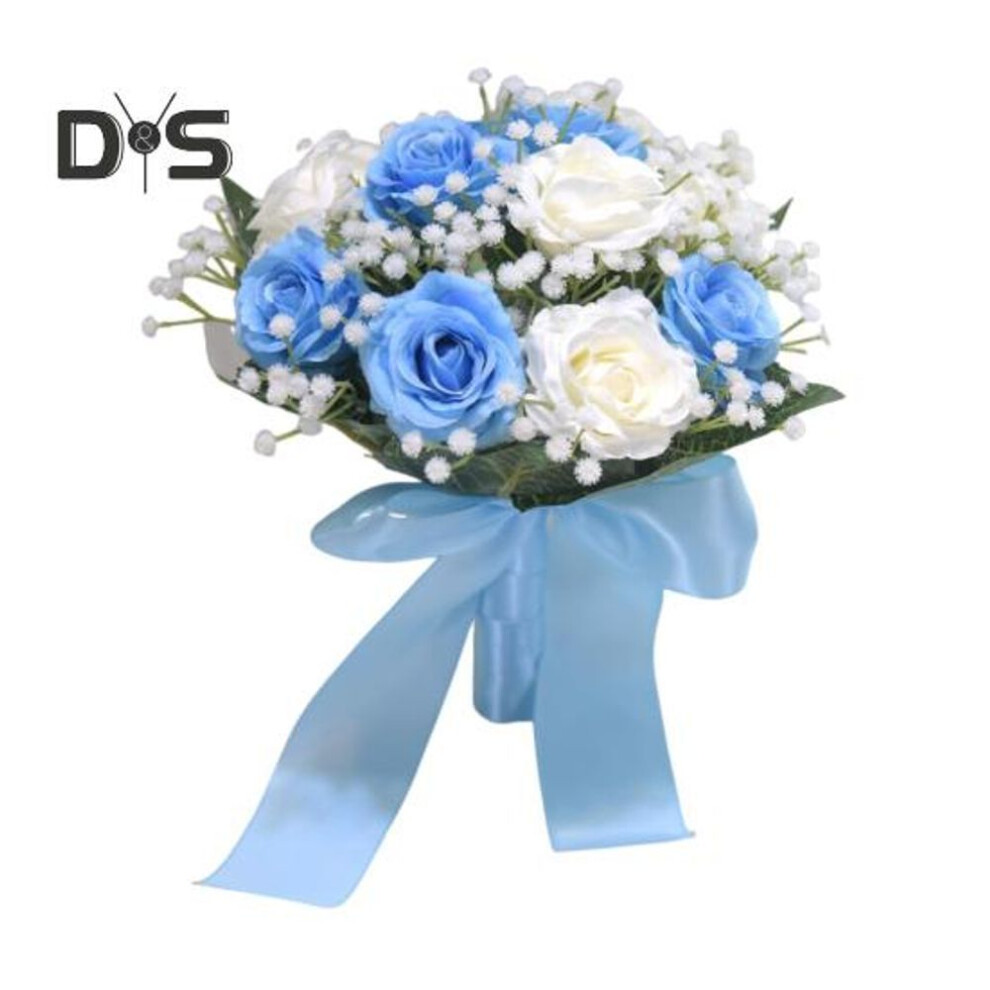(as the picture, D) Bridal Bouquet Outdoor Wedding Bridesmaid Bouquet Artificial Rose Flowers For Wedding Ceremony Bridesmaids Anniversary Decor
