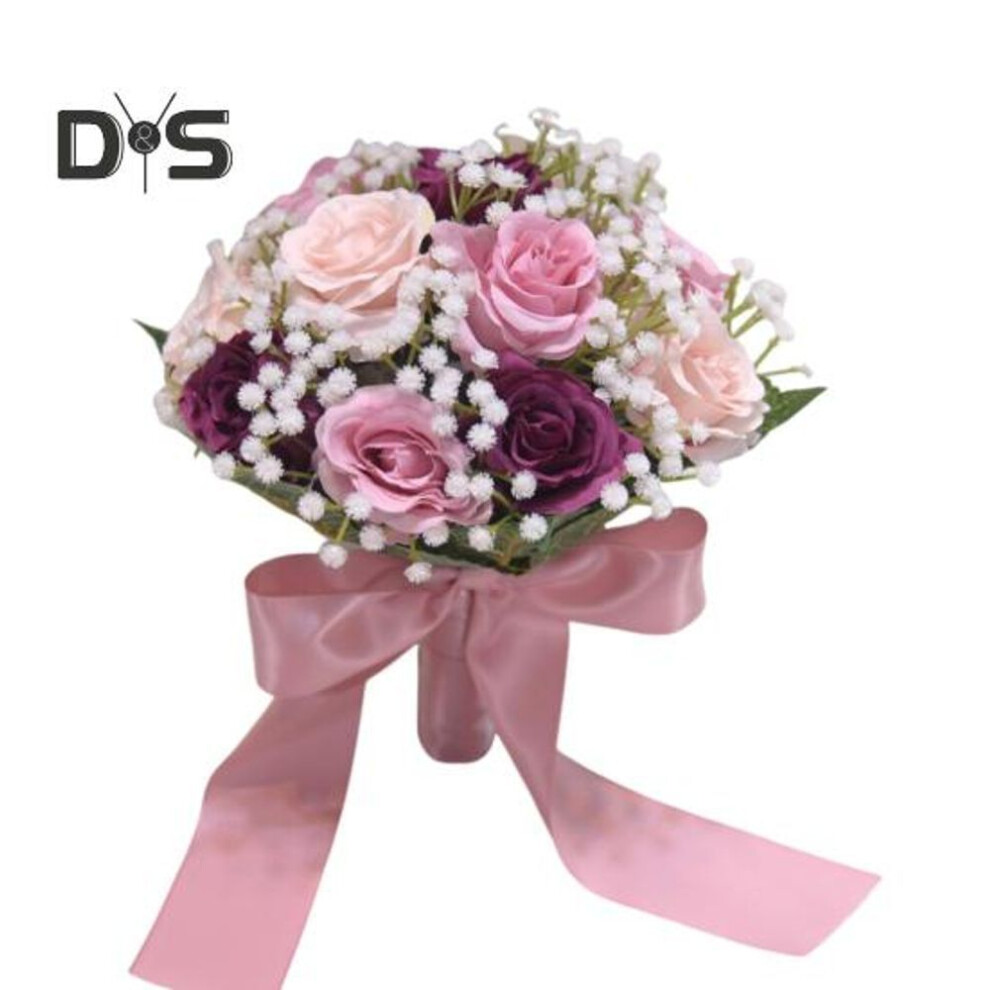 (as the picture, C) Bridal Bouquet Outdoor Wedding Bridesmaid Bouquet Artificial Rose Flowers For Wedding Ceremony Bridesmaids Anniversary Decor