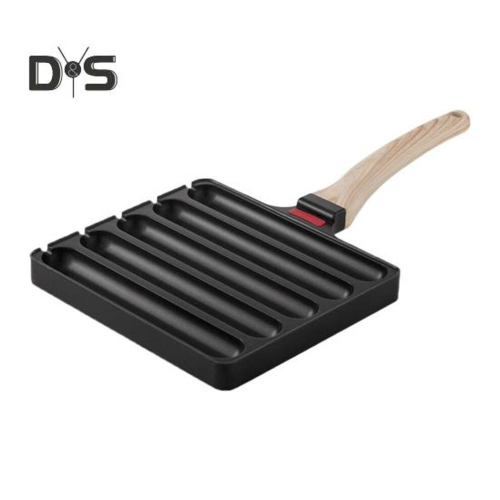 Sausage Grill Pan 5 Grids Sausage Pan Corn Dog Non Stick Baking Tray Hot Dog Baking Steaming Tool For Kitchen Breakfast Outdoor Cooking