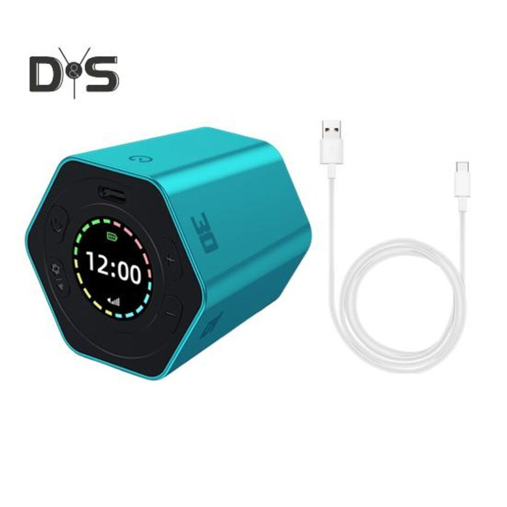 (blue) Pomodoro Timer Portable Hexagon Flip Timer Dual Timing Mode Productivity Cube Mute Adjustable Sound Alert For Work Study Office Task Management