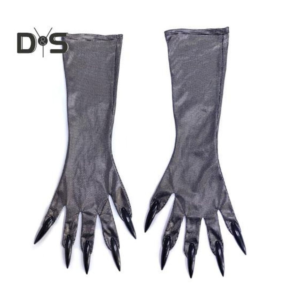 (as the picture, One Size B) Cat Girl Masque Rhinestone Masque Cat Paw Gloves Sexy Cosplay Dressing Prop Accessories Cat Woman Masquerade Gloves For Costume Parties