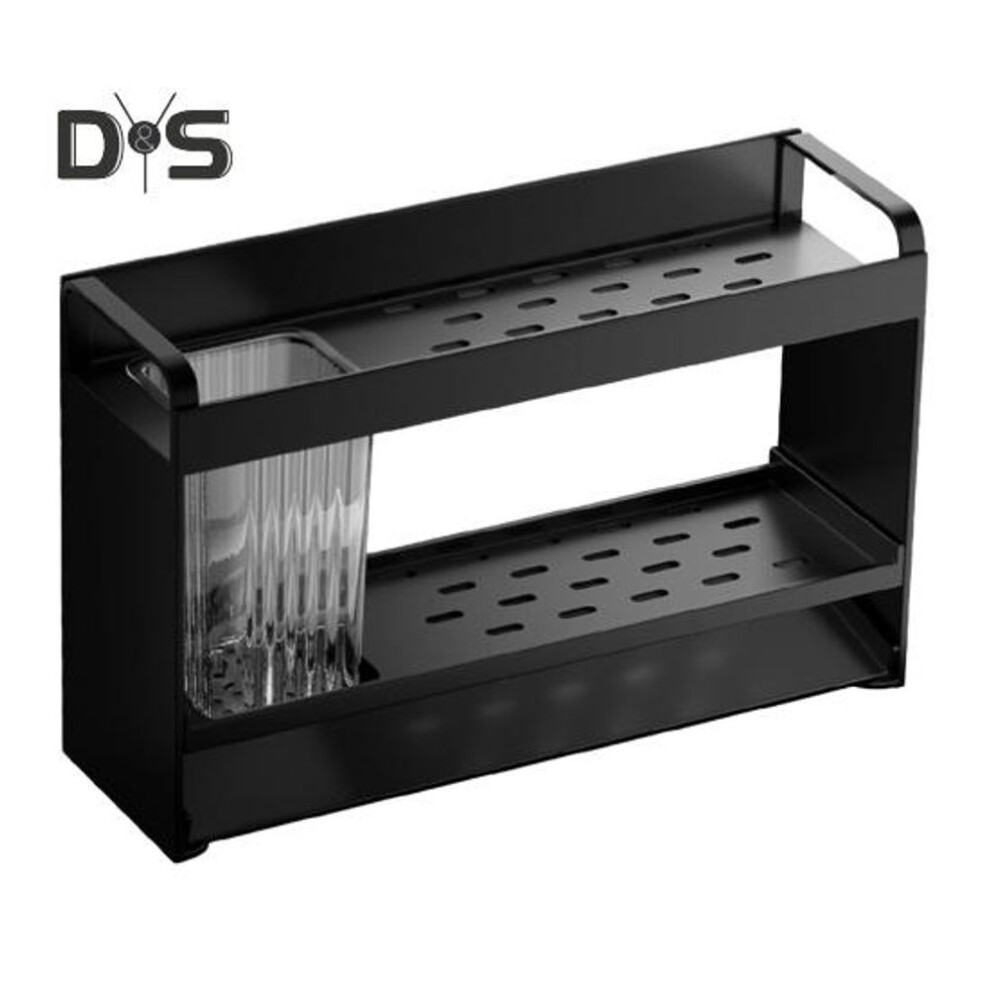 (black, L) Sponge Holder Storage Rack Rustproof Corrosion Resistant Strong Load-bearing Multi-functional Kitchen Sink Caddy Stand