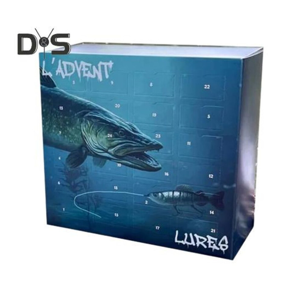 (as the picture, A) 2024 Fishing Advent Calendar For Men Teen Boys Fishing Baits Tackle Set Lure Accessories Countdown Calendar