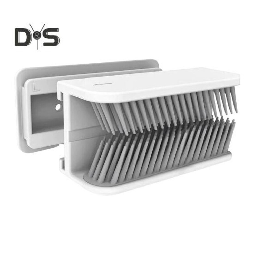 (white) Silicone Hair Collector Bathroom Bathtub Wall-mounted Shower Hair Catcher Drain Protector With Detachable Design Cleaning Brush