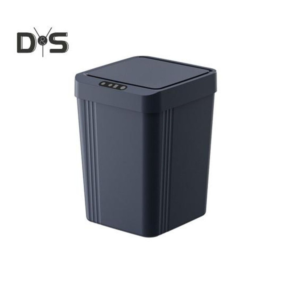 (blue) Intelligent Touchless Garbage Bin Wastebasket With Lid 13l Large Capacity Rapid Response Fully Enclosed Automatic Sensor Trash Can
