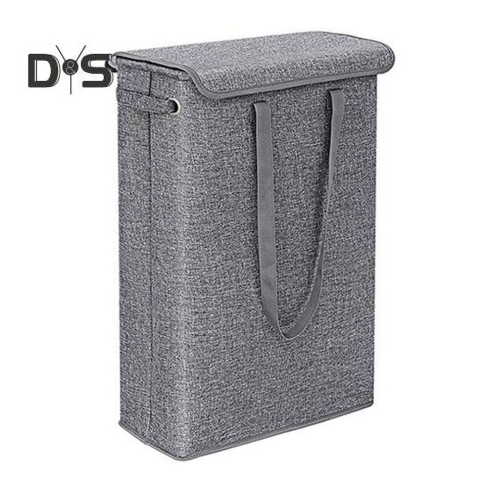 (grey) Laundry Storage Bag with Ergonomic Handle Foldable Design Dustproof Large Capacity Clothes Organization Laundry Basket