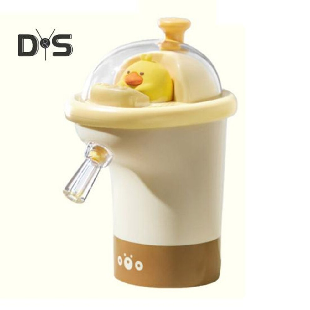 (yellow) Portable Small Water Pump Cartoon Shape Food Grade BPA Free Leak Resistant Rechargeable Universal Kids Water Dispensing Pump