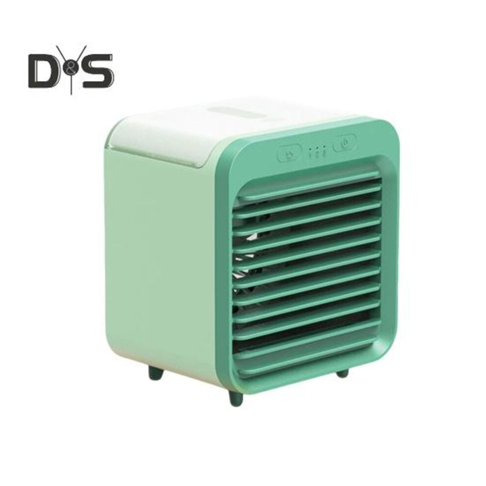 (green) Air Conditioner Cooling Fan With Water Tank 3 Speed Settings Strong Airflow Portable Rechargeable Air Cooler Electric Fan