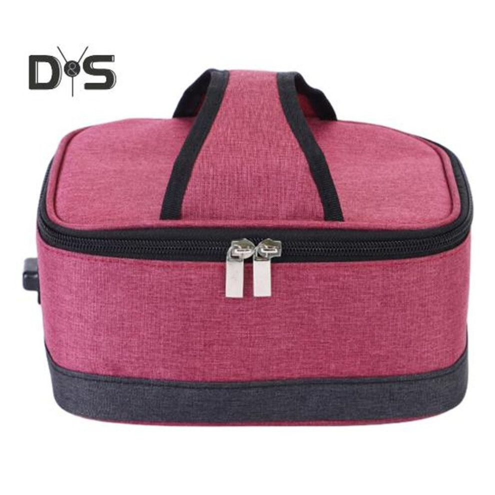 (wine red, Regular Style) Constant Temperature Heating Bag Portable Electric Lunch Box For Car Office Travel Usb Insulated Food Warmer Heating Food Container For Camping