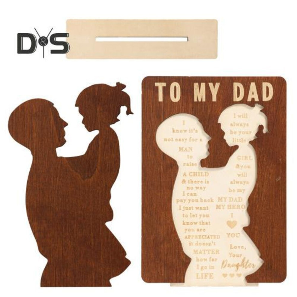 Wooden Desk Sign Gift For Dad From Daughter Home Office Tabletop Sign Ornament With Base Father's Day Birthday Present Gratitude Gift For Father