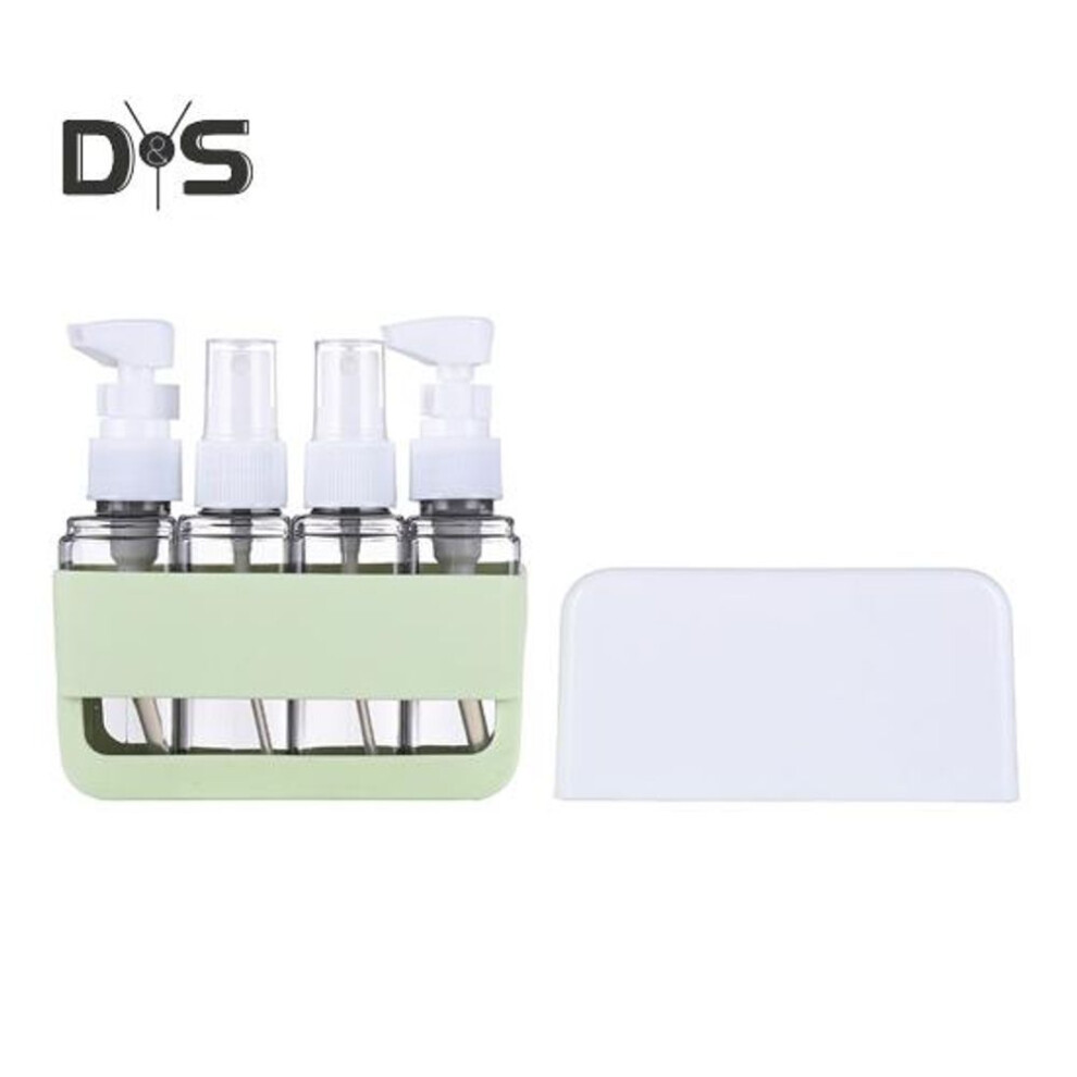 (green) 4pcs/set 50ml Travel Refillable Bottle Portable Leak Proof Reusable Lotion Shampoo Cosmetic Press Spray Dispenser Bottle Empty Toiletries Container