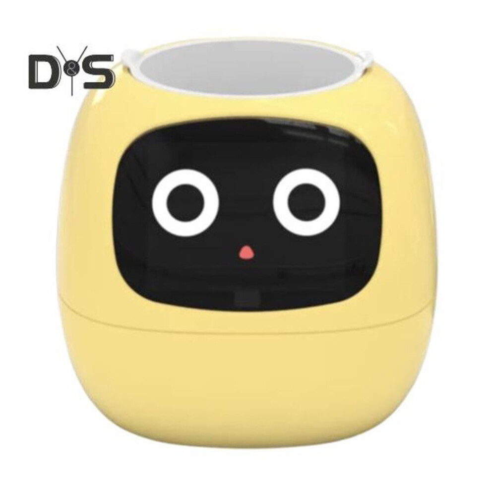 (dark yellow) Smart Flowerpot With Expressions Ai Smart Planter Robot Virtual Pet Smart Flowerpot With 7 Sensors Time Temperature Display For Gardening Indoor Decor