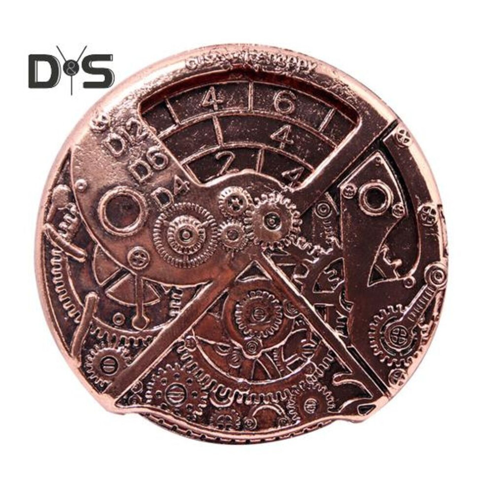 (rose red) Vintage Steampunk Gear Roulette Dice Fidget Spinner Heavy Duty Zinc Alloy Rotatable Metal Coin Dice Rpg Role Playing Board Game Props