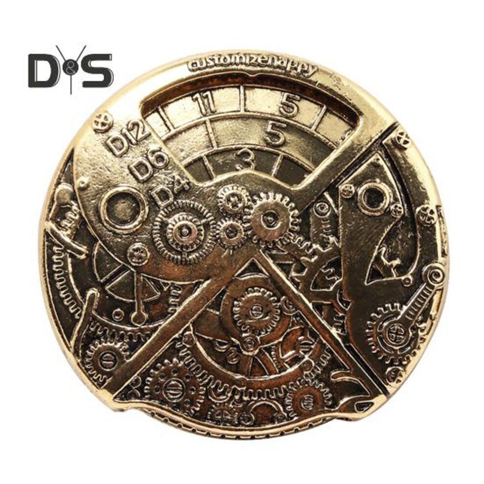 (light blond) Vintage Steampunk Gear Roulette Dice Fidget Spinner Heavy Duty Zinc Alloy Rotatable Metal Coin Dice Rpg Role Playing Board Game Props