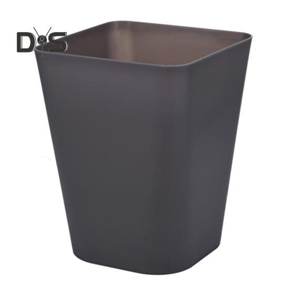 (coffee) Small Waste Basket Trash Can Large Capacity Solid Color Easy to Clean Indoor Outdoor Plastic Garbage Bin