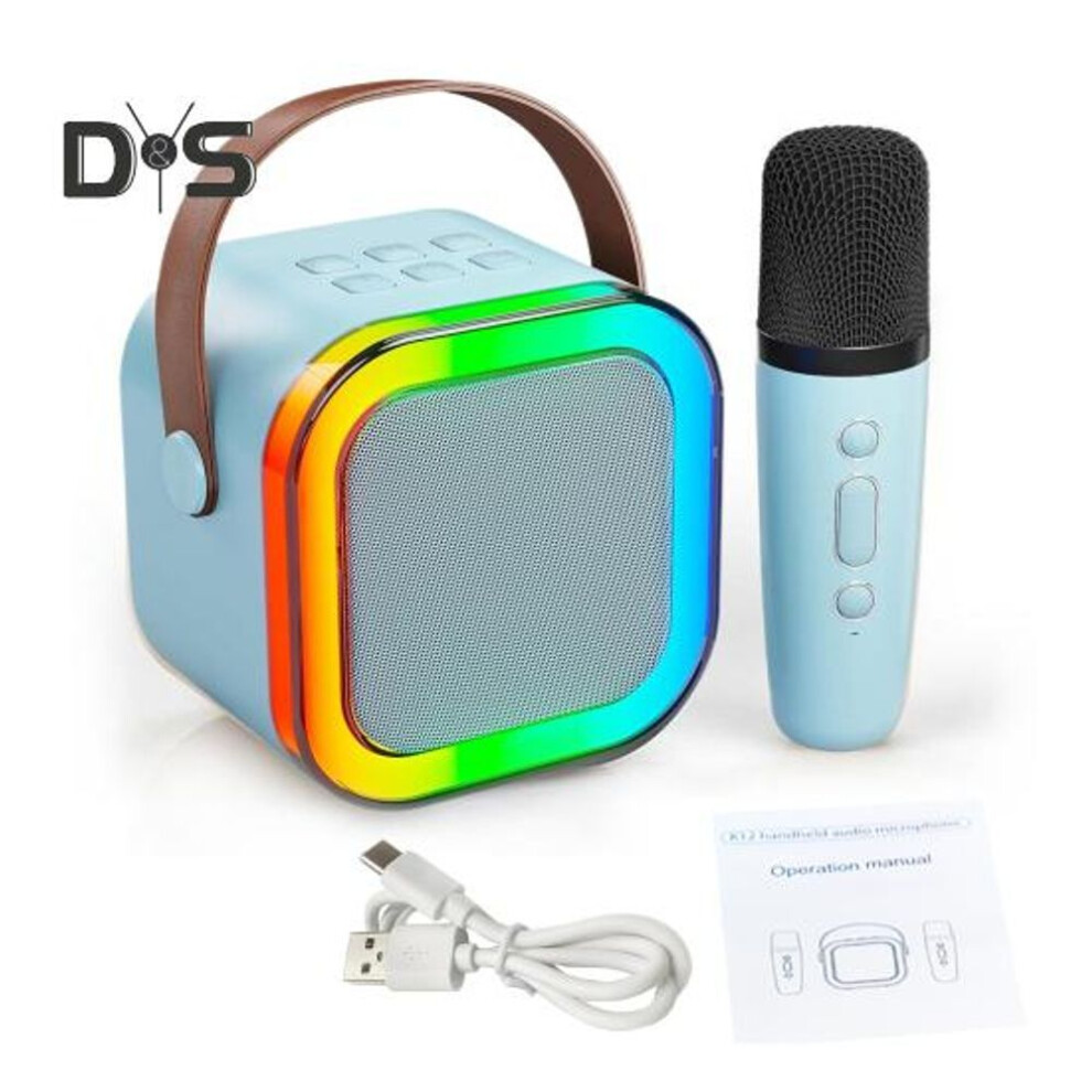 (blue, 1pc) Bluetooth-compatible Mini Karaoke Machine With Microphone 5 Sound Effects High Power Compact Portable Karaoke Speaker Set