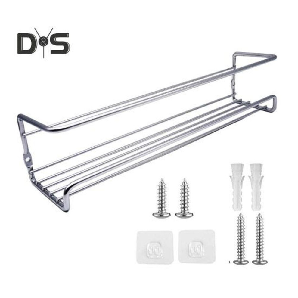 (silver, 1pc) 1/4pcs Wall Mounted Spice Rack Organizer Rust-proof Corrosion Resistant Strong Load*bearing Ventilated Kitchen Rack Storage Shelf