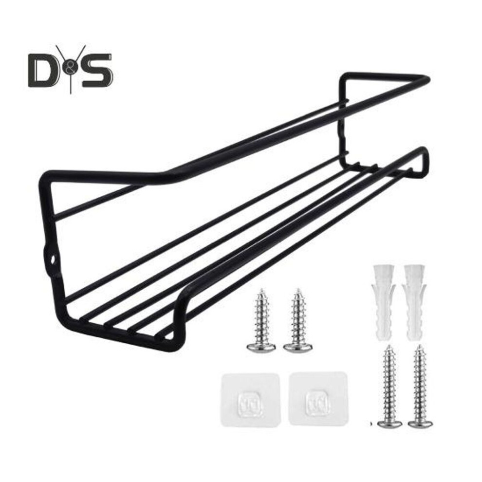 (black, 1pc) 1/4pcs Wall Mounted Spice Rack Organizer Rust-proof Corrosion Resistant Strong Load*bearing Ventilated Kitchen Rack Storage Shelf