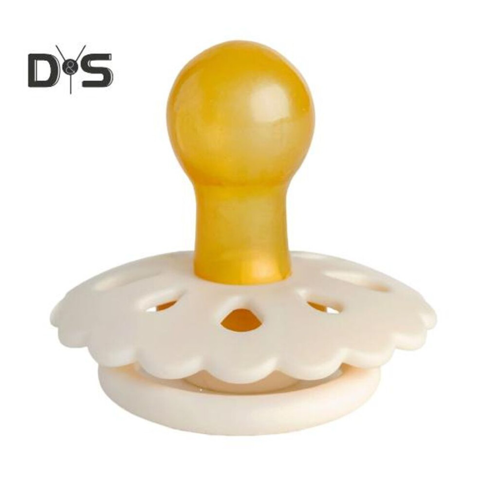 (beige, M) Baby Latex Pacifier Teething Toys Teething Toys 0-6 Months Flower Shape Baby Teether Food-grade Latex Nipple Soft Teething Pacifiers