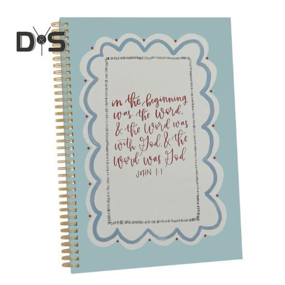 (blue) Christian Notebook With Thread Coil Religious Journal Women Bible Study Notepad Church Spiritual Events Christian Stationery