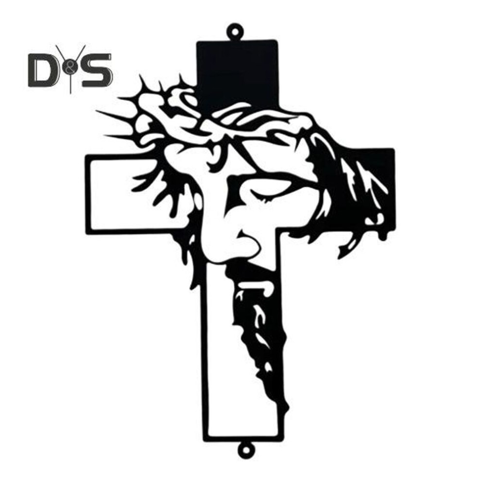 (black) Jesus Cross Sign Acrylic Cross Sign Wall Decor Faith Cross Sign Crowned With Thorns Jesus Religious Cross Sign For Christian Home Office Decor Easter