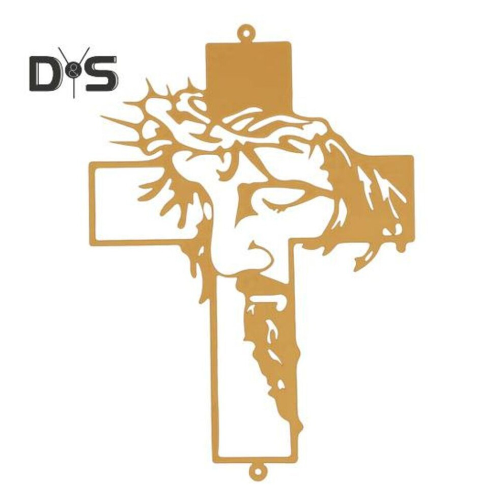 (yellow) Jesus Cross Sign Acrylic Cross Sign Wall Decor Faith Cross Sign Crowned With Thorns Jesus Religious Cross Sign For Christian Home Office Decor Easter