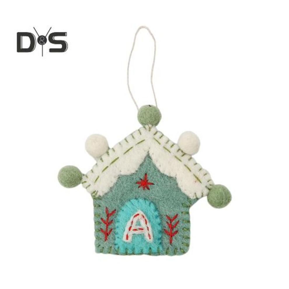 (as the picture, A) Christmas Felt Ornaments Hanging Felt Plush Vintage House Gloves Pendant Diy Craft For Christmas Tree Home Decor