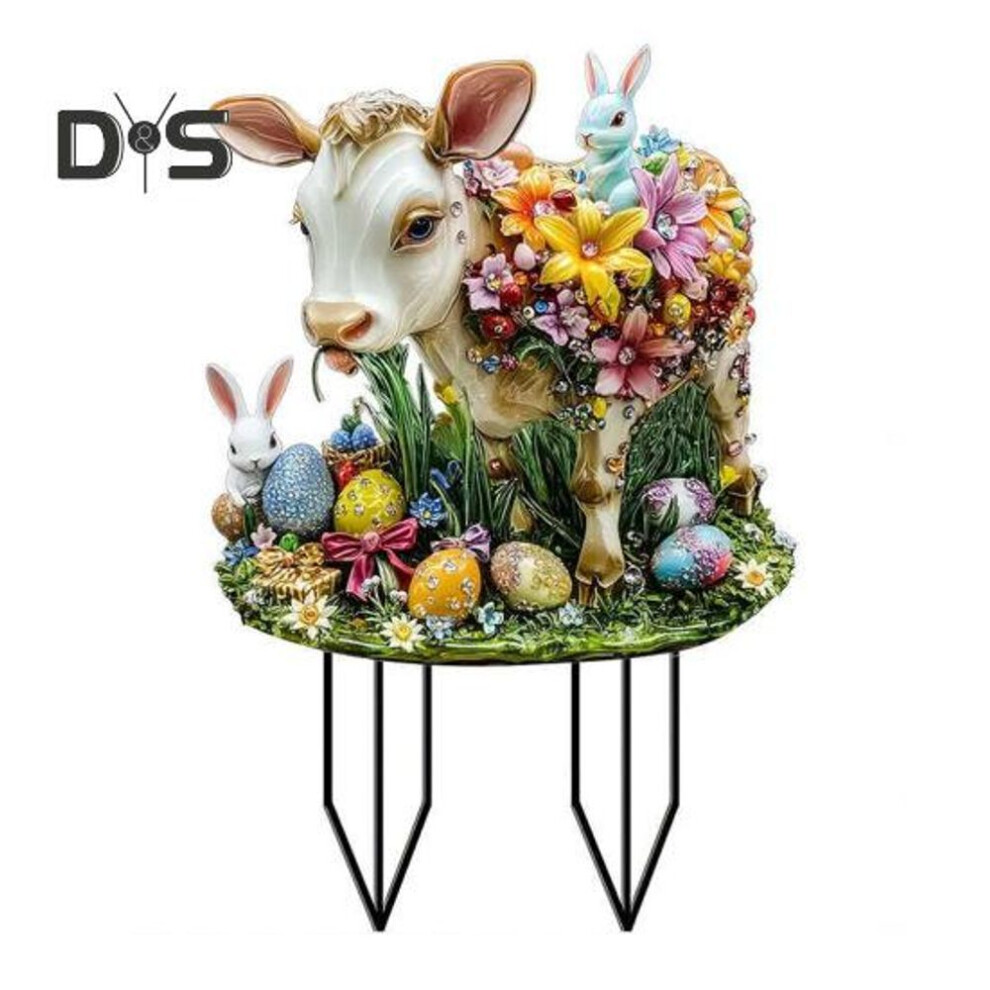 (as the picture, C) Easter Flower Dwarf Cartoon Character Garden Ornament Fairy Garden Accessories For Home Outdoor Decor Fun Potted Plant Decoration