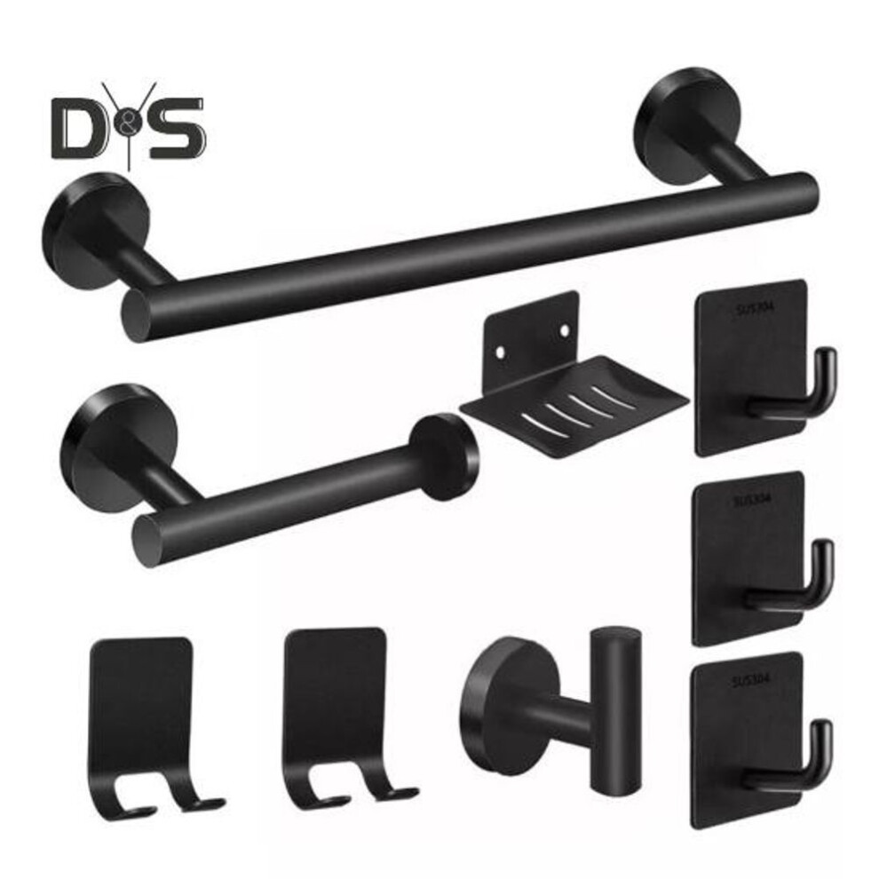 (black) Hand Towel Holder Strong Load-bearing Anti-Corrosion Easy Installation Modern Design Hand Towel Bar Storage Rack Set