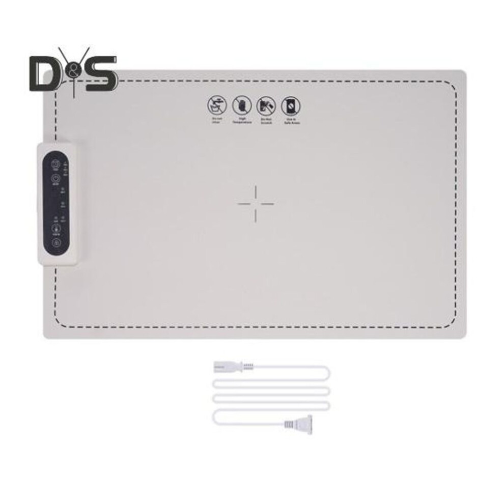 (white) Electric Food Warmer Tray Anti-accidental Touch Locking 3 Timer Settings 3 Temp Levels Rapid Heating Food-grade Silicone Food Warmer For Daily Use