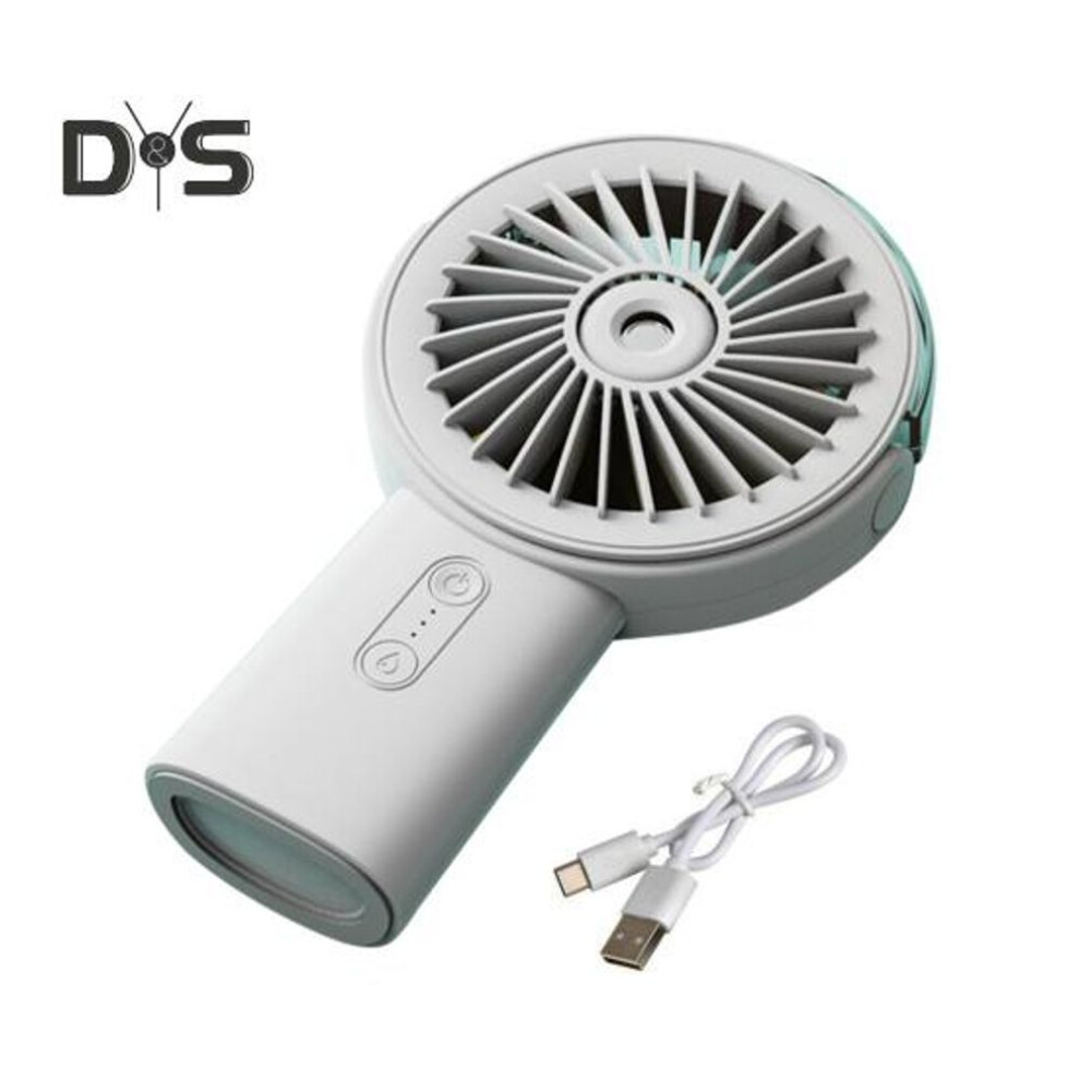 (ivory) Portable Handheld Misting Fan With 3 Speed Settings Compact Size Portable Rechargeable Indoor Outdoor Water Spray Hand Held Fan