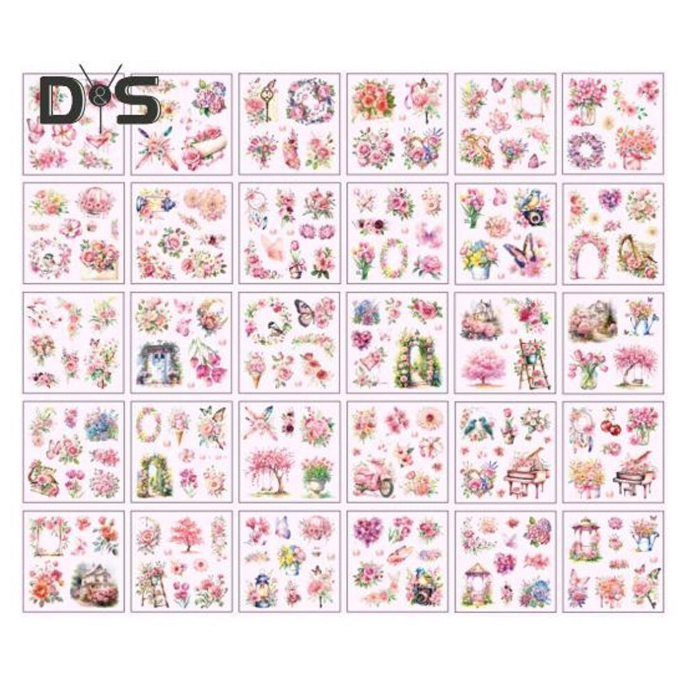 (as the picture, A) Transparent Stickers Book Various Sizes Easy To Use Stickers Journaling Scrapbook Collage Decal Junk Journaling Supplies