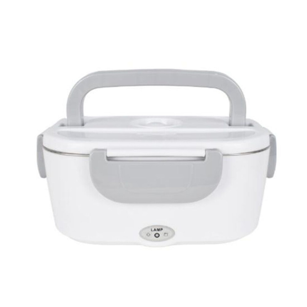 (white, UK) Portable Electric Lunch Box Food Heater Large Capacity Leak Resistant Dishwasher Safe Food Warmer Heated Lunch Box