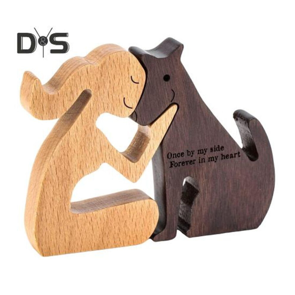 2pcs Dog Memorial Gifts For Women Wooden Carving Dog Ornaments Loss Of Dog Sympathy Gift Shake Head Feature Comforting Remembrance Figurine
