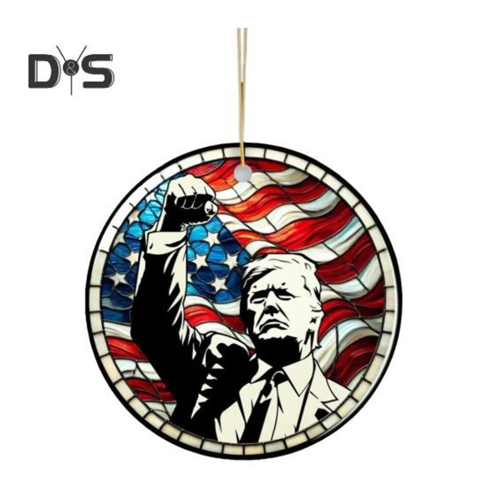 Trump Christmas Ornaments Trump-inspired Christmas Tree Hanging Decoration 2d Acrylic Pendant For Holiday Home Decor
