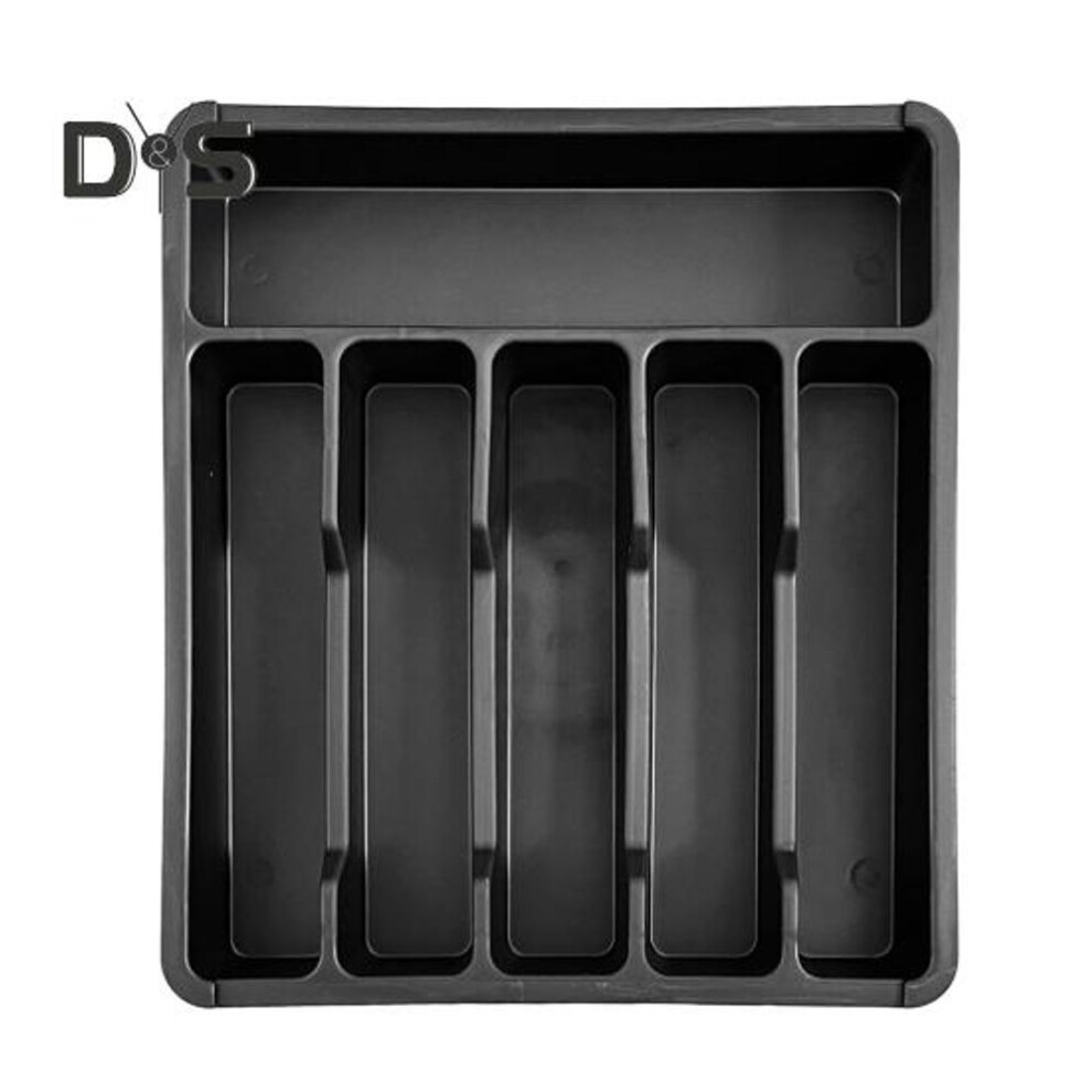(black) Drawer Organizer Tray For Kitchen Drawer Expandable Cutlery Flatware Holder Adjustable Plastic Utensil Divider Spatula Tools And Gadgets Storage