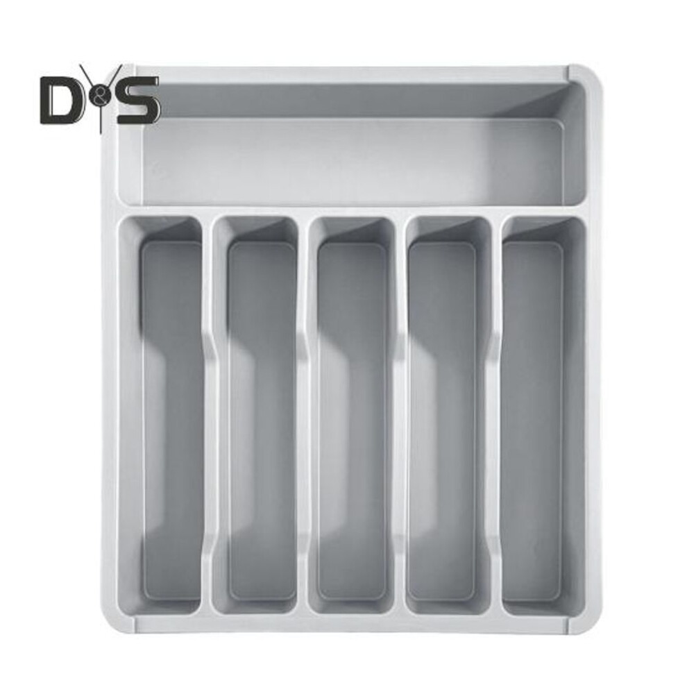 (grey) Drawer Organizer Tray for Kitchen Drawer Expandable Cutlery Flatware Holder Adjustable Plastic Utensil Divider Spatula Tools And Gadgets Storage
